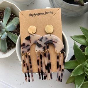 Leopard acrylic statement earrings